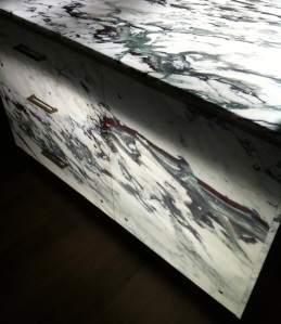 Pavonazzetto marble cabinet